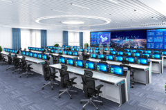 厂家供应双联四联五联加厚弧形控制台 指挥中心网络机柜控制台